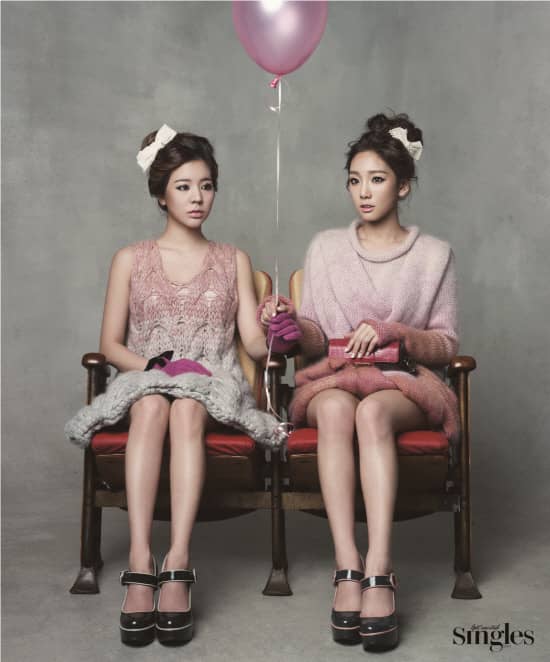 ТхэЁн и Санни из SNSD позируют для "Singles" в качестве двойняшек