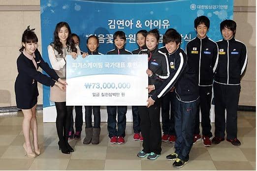 IU и Ким Юн А совершили пожертвование для национальной команды по фигурному катанию