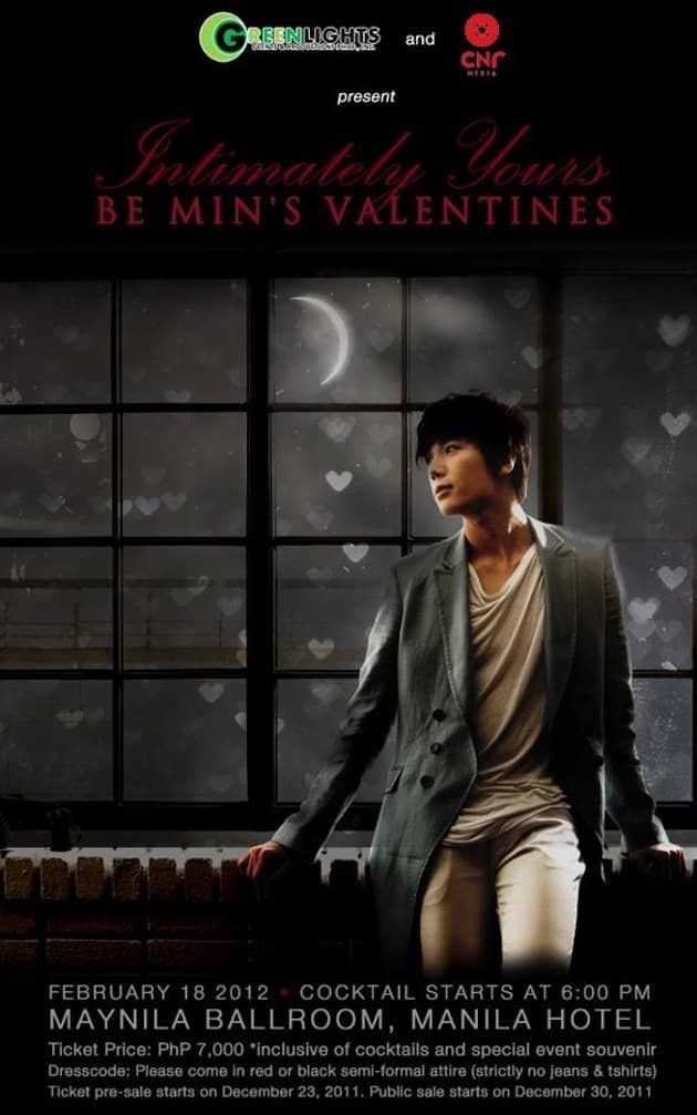 Пак Чон Мин из SS501 выступит в Маниле после Дня Святого Валентина