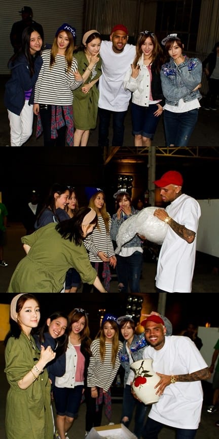 T-ara N4 наконец-то встретились с Крисом Брауном в Лос-Анджелесе
