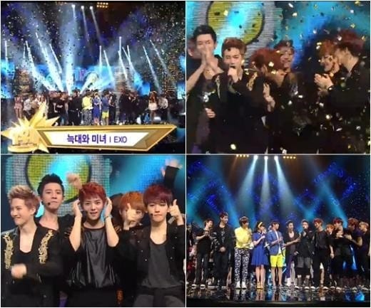 EXO получили "тройную победу", выиграв на трёх основных телевизионных станциях