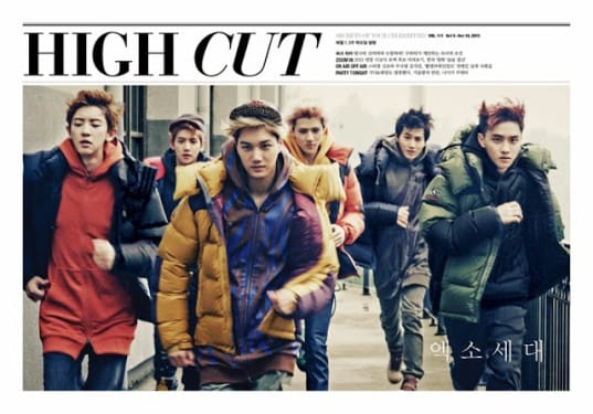 Очаровательные EXO-K в журнале 'High Cut'