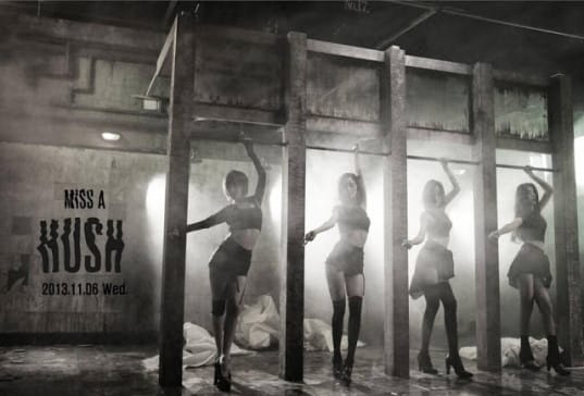 miss A расположились на первых местах разнообразных чартов с Hush + 2 видеоролика со съемок клипа
