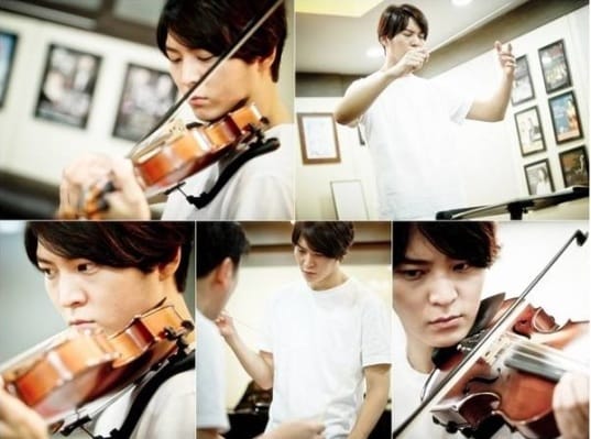 Джу Вон практикуется в игре на скрипке для своей роли в Cantabile Tomorrow