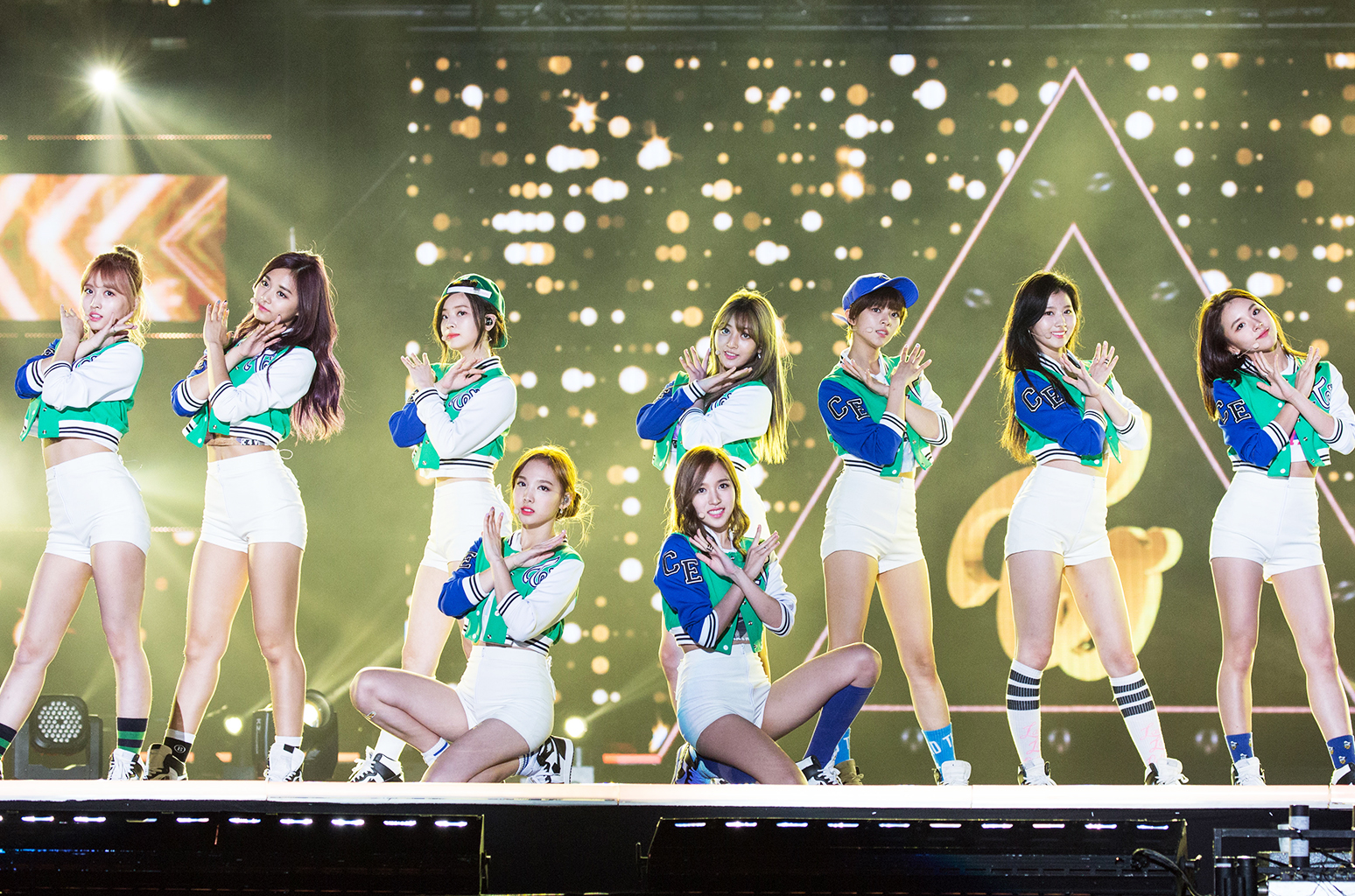 24 September 2016 - Incheon, South Korea : South Korean K-Pop girl group Twice, performs onstage during the live concert '2016 Incheon K-Pop Concert' at Munhak World Cup Stadium in Incheon, South Korea on September 24, 2016. Band members include: Nayeon, Jeongyeon, Momo, Sana, Jihyo, Mina, Dahyun, Chaeyoung, Tzuyu. Photo Credit: Lee Young-ho *** Please Use Credit from Credit Field ***