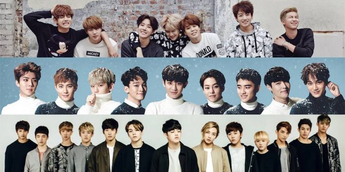 BTS возглавили рейтинг популярности среди мужских групп за январь 2017