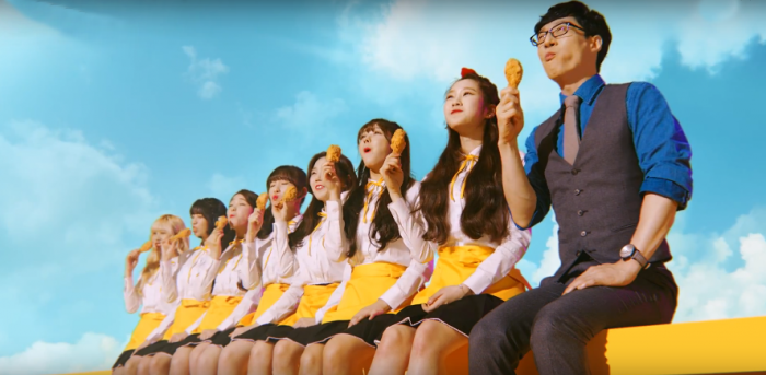 Ю Дже Сок и Oh My Girl в рекламном ролике для "NeNe Chicken" + видео со съемок