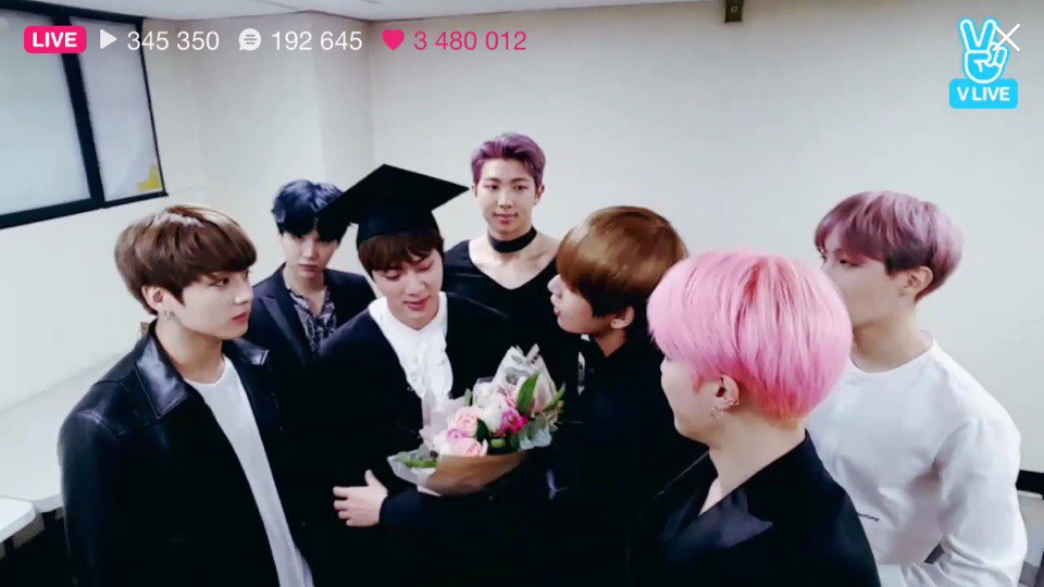 BTS поздравили Джина с выпускным