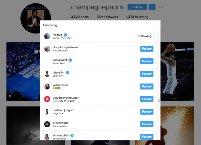 Американский исполнитель Drake подписался на Ян Хён Сока в Инстаграме