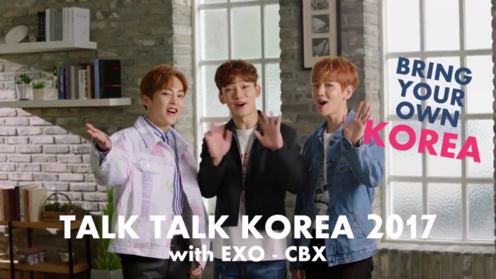 EXO-CBX снялись в рекламном ролике для конкурса "Talk Talk Korea"