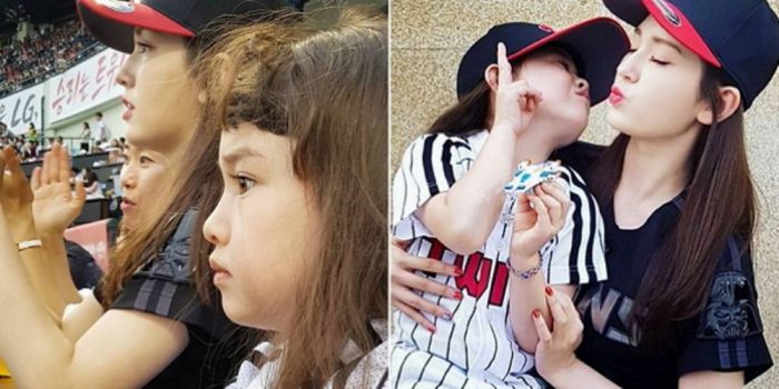 Чон Со Ми посетила бейсбольный матч со своей младшей сестрёнкой