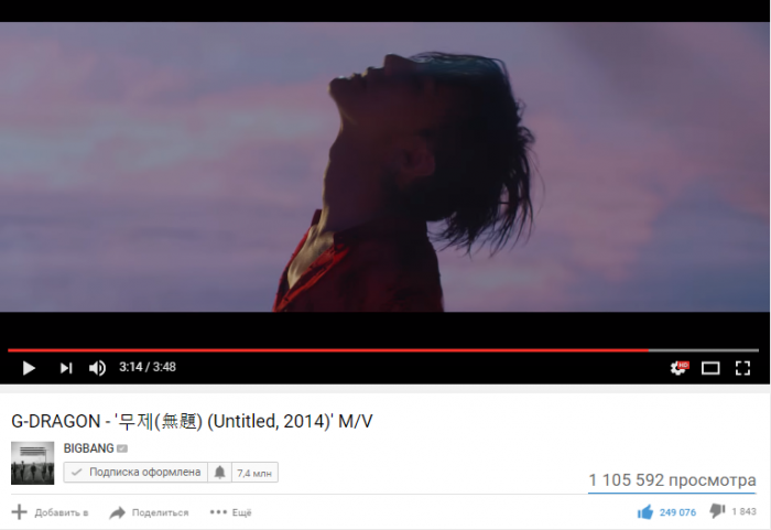 G-Dragon и его новая сольная песня "Untitled, 2014" покоряет чарты