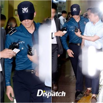 T.O.P покидает полицейский участок, в котором он проходил свою военную службу