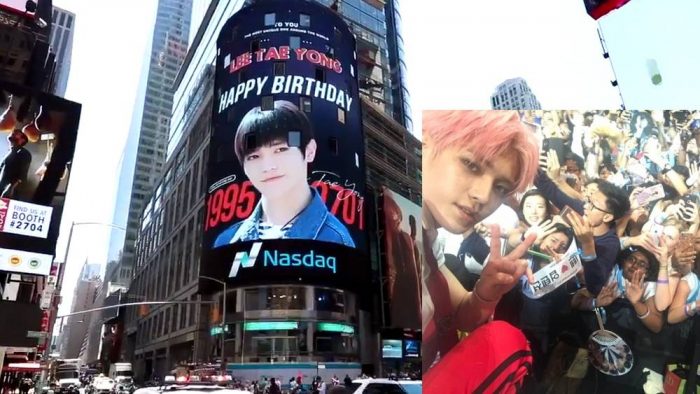 Поклонники поздравили ТэЁна (NCT), подготовив для него большой рекламный щит на Таймс-сквер