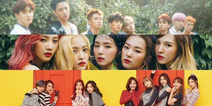 EXO, Red Velvet и TWICE в рейтинге бренда среди исполнителей за июль