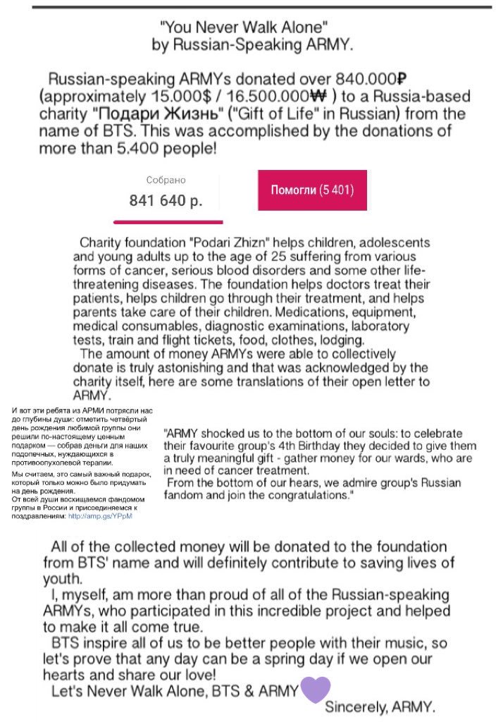 ТОП-10 причин гордости BTS за своих фанатов АРМИ: благотворительность
