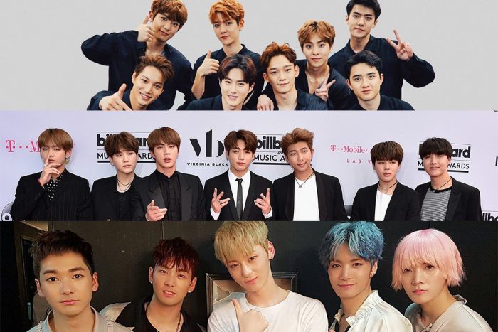 EXO, BTS и NU'EST на вершине рейтинга бренда среди мужских групп за август