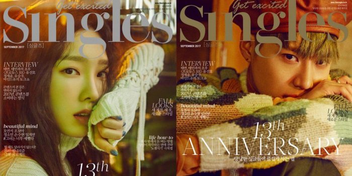 ТэЁн из Girls' Generation и Тэмин из SHINee украсили обложки сентябрьского выпуска журнала "Singles"
