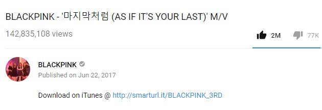 BLACKPINK стали первой женской группой, чей видеоклип набрал 2 миллиона лайков