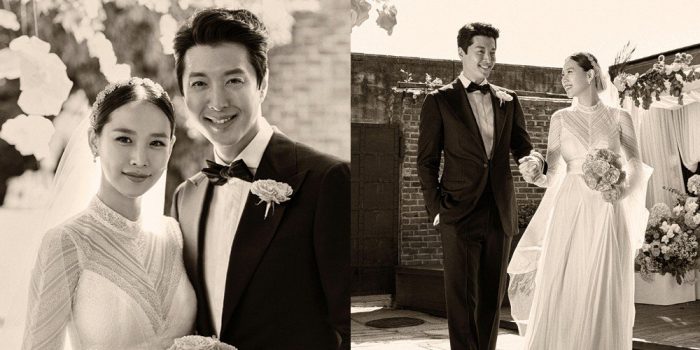 Ли Дон Гон и Чо Юн Хи представили свои свадебные фотографии