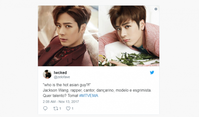 Люди спрашивают: "Кто этот горячий азиатский парень?" после появления Джексона на "MTV EMA 2017"