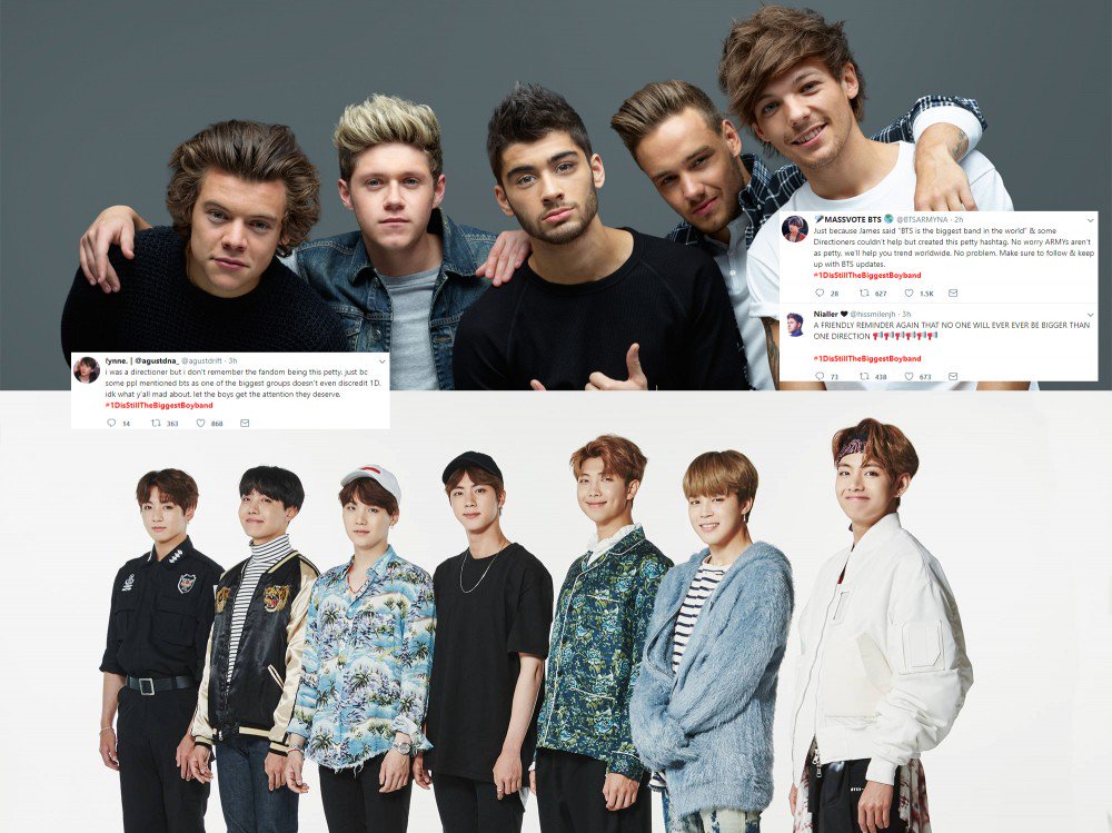 Поклонники One Direction недовольны популярностью BTS