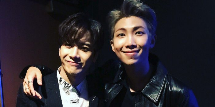 Дружеская встреча Джексона и RM на "2017 American Music Awards"
