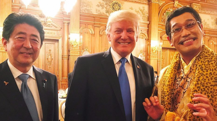 Piko-Taro встретился с премьер-министром Абэ и президентом Трампом