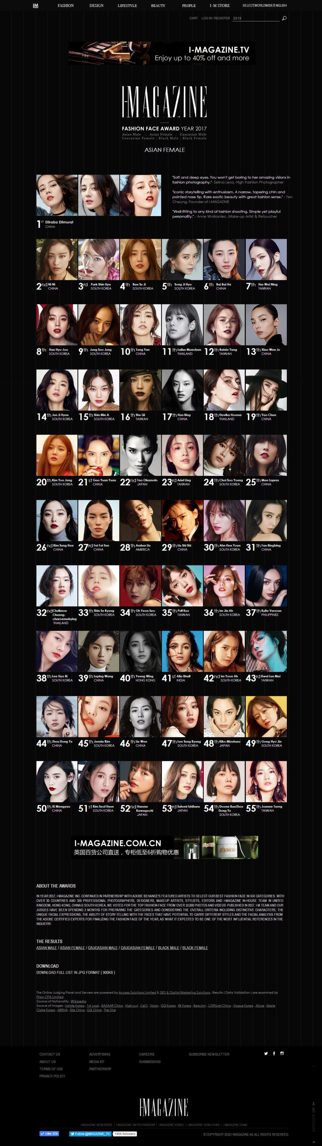 Самые красивые лица Азии по версии журнала I-Magazine