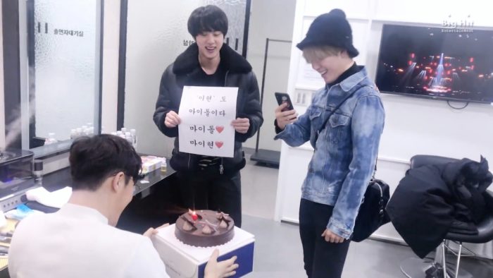 Джин и Чимин из BTS устроили сюрприз для Ли Хёна во время его камбэка