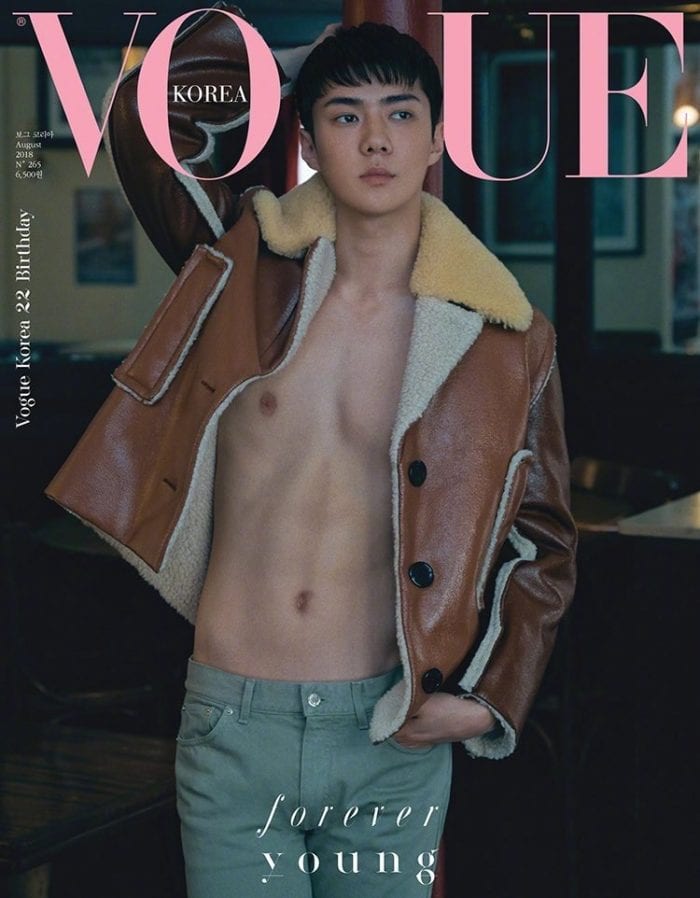 Сехун из EXO на обложке августовского выпуска "Vogue Korea"
