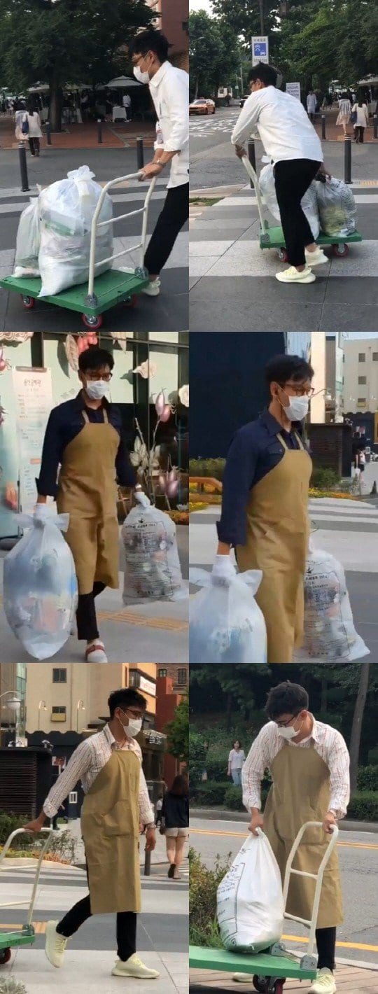 T.O.P (BIGBANG) собирает мусор на улицах Сеула