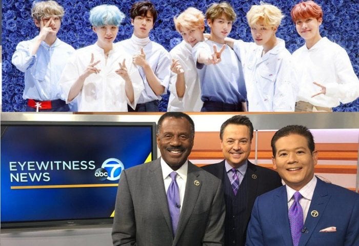 Репортеры телеканала abc выложили групповое фото с хэштэгом #BTS Day