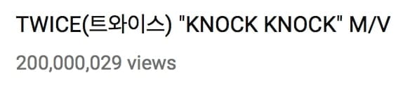 Песня Knock Knock (TWICE) набрала 200 миллионов просмотров