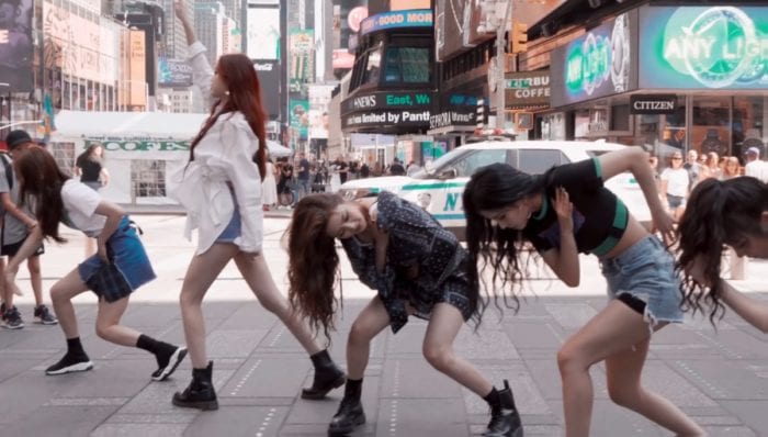 Танцевальный кавер от (G)I-DLE на «Fake Love» BTS на улицах Нью-Йорка
