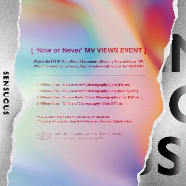 SF9 представили новую версию хореографии к песне "Now or Never"