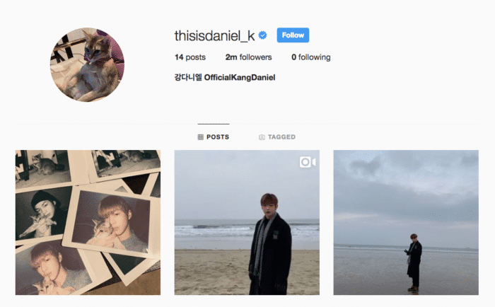 Кан Даниэль в рекордные сроки набрал 2 миллиона подписчиков в Instagram