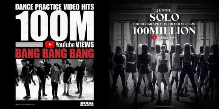Видео с танцевальными практиками BIGBANG и Дженни (BLACKPINK) набрали по 100 миллионов просмотров