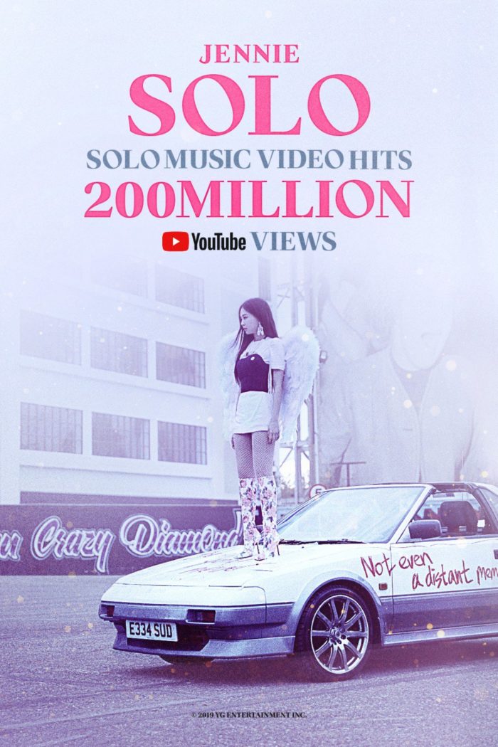 Клип Дженни "SOLO" преодолел отметку в 200 миллионов просмотров на YouTube