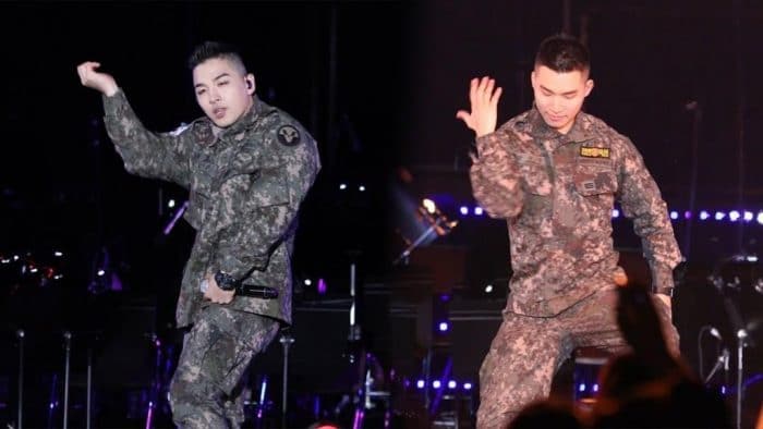 Тэян и Дэсон исполнили хиты BIGBANG на военном концерте