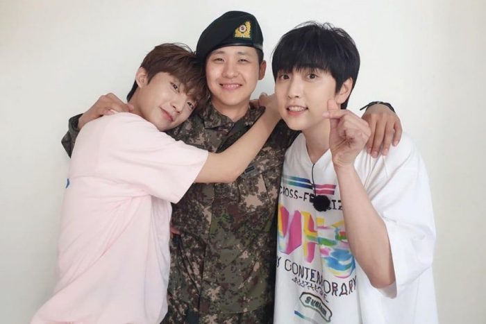 Шину встретился с участниками B1A4 во время отпуска из армии