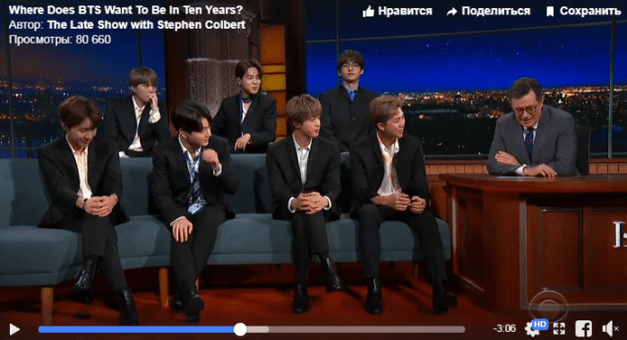 BTS отдают дань уважения The Beatles своим выступлением в эфире "The Late Show With Stephen Colbert"