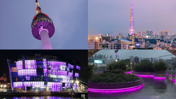 Сеул окрасился в фиолетовый цвет в честь BTS