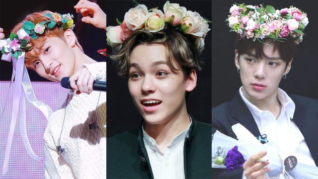 9 парней-айдолов, которые выглядят в цветочных коронах как настоящие королевские особы