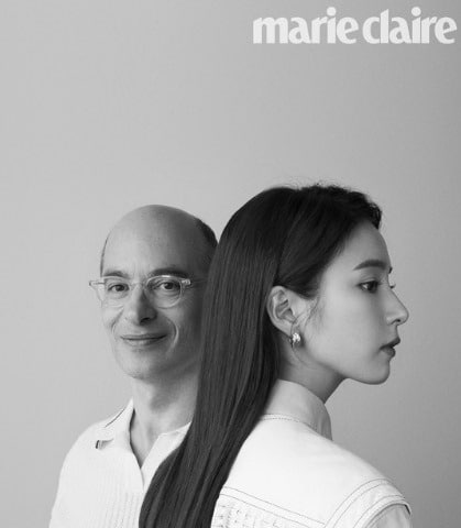 Бернар Вербер и Шин Се Гён в фотосессии для Marie Сlaire Korea
