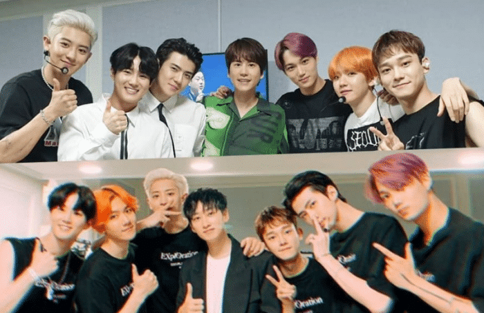 Super Junior продемонстрировали свою поддержку младшим коллегам из EXO