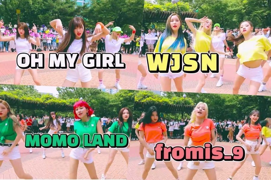 Участницы Oh My Girl, WJSN, MOMOLAND и fromis_9 объединились, чтобы станцевать под песню BTS