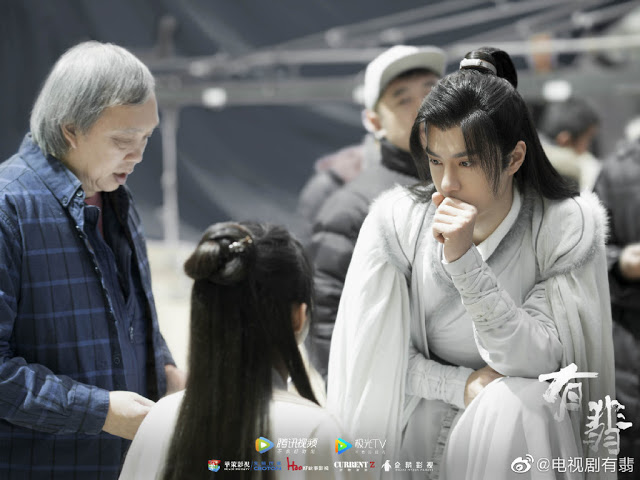 Ван И Бо и Чжао Ли Ин на закадровых фото со съёмок дорамы "Легенда о Фэй"