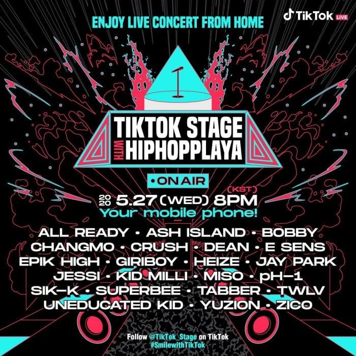 Бобби (iKON), Зико (BlockB), Джей Пак и другие артисты проведут онлайн-концерт в TikTok!