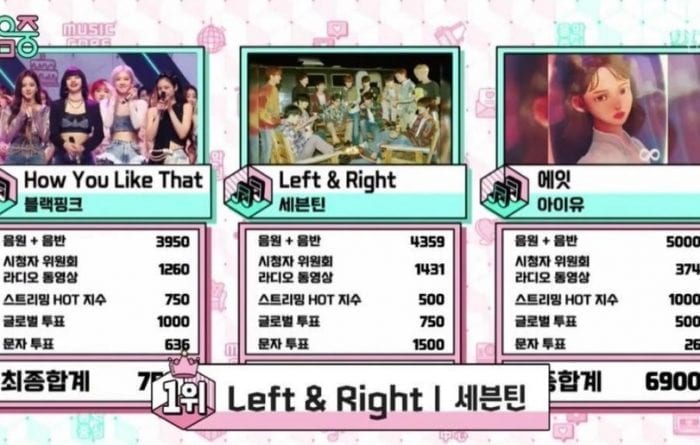 4-я победа SEVENTEEN с "Left & Right" на Music Core + выступления BLACKPINK, Сонми, Хвасы и других